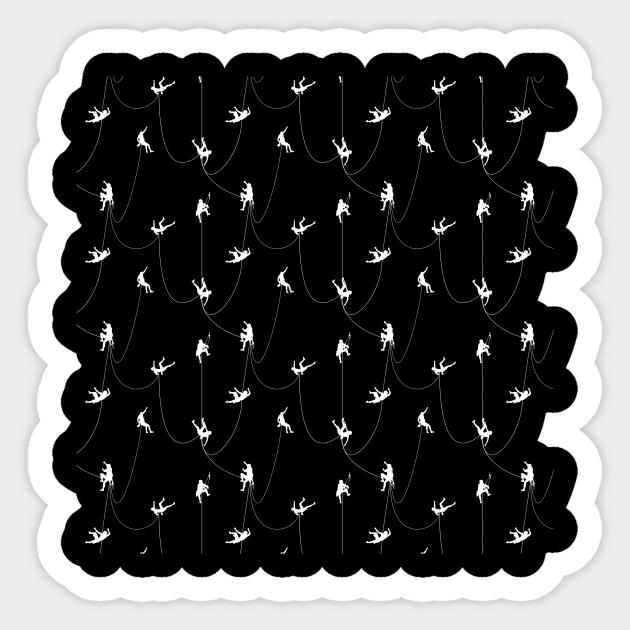 Climbers (white on black) Sticker by bartovan